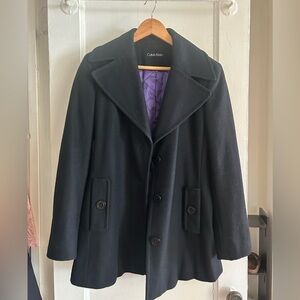 Calvin Klein Women's Black Pea Coat
